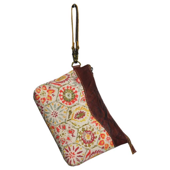 Ikat-etui van canvas en leer voor dames voor wholesale door Hopofly Bags