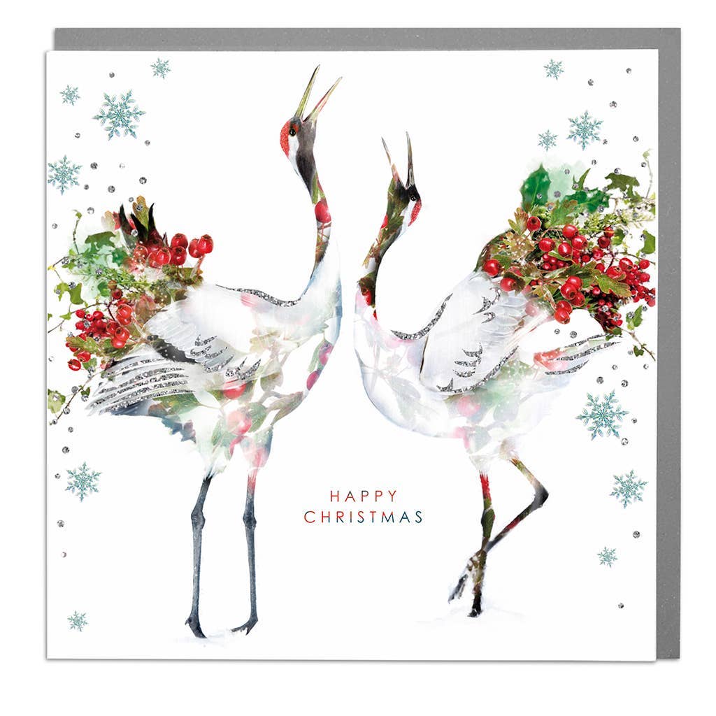 Lola Design Ltd - Wholesale Christmas Card - Cranes Merry Christmas Card0