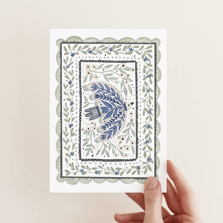 Dove in Vintage Frame A6 Card for wholesale by Juniper Press