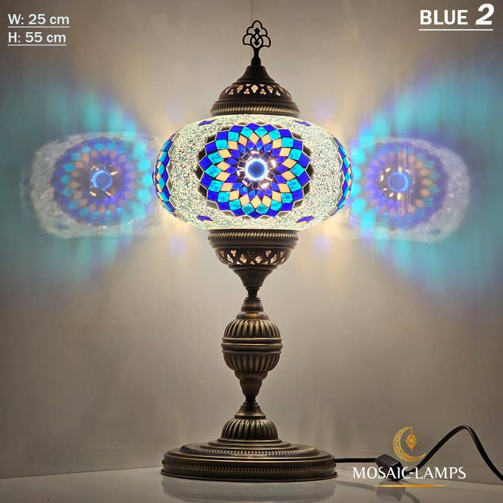 Mosaic Lamps - Wholesale Accent/Desk Lamp - 10+ Colors - Turkish Mosaic X Large Globe Table Lamp, Marrak