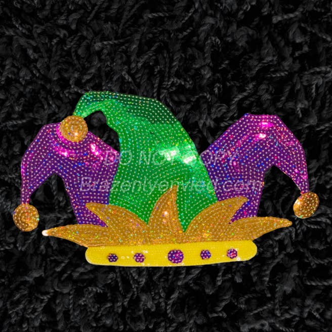 Brazenly Envied - Wholesale Patch - Mardi Gras Jester Sequin Patch