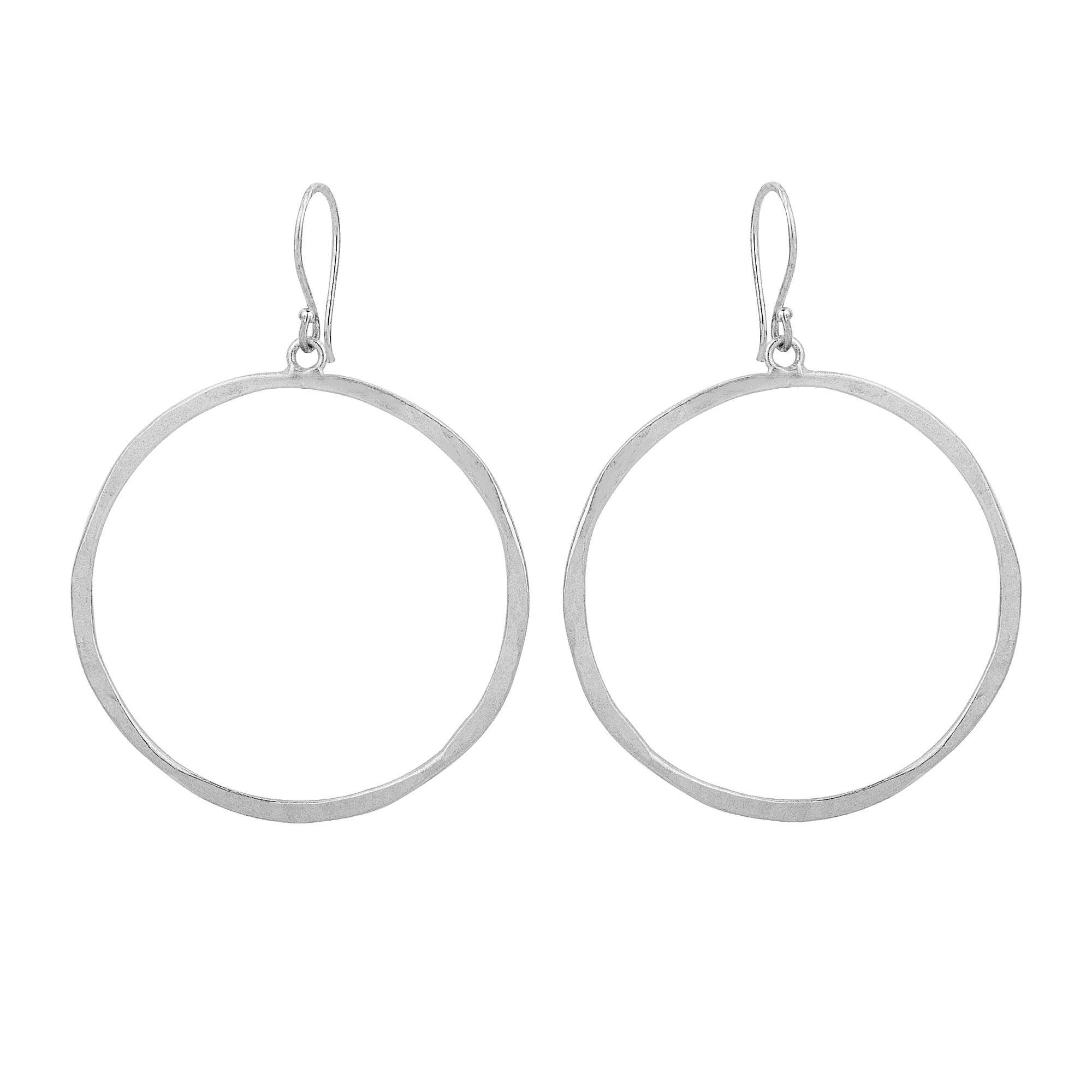 Dekko Trading - Vente Boucles d'oreilles pendantes - Créoles martelées Full Circle4