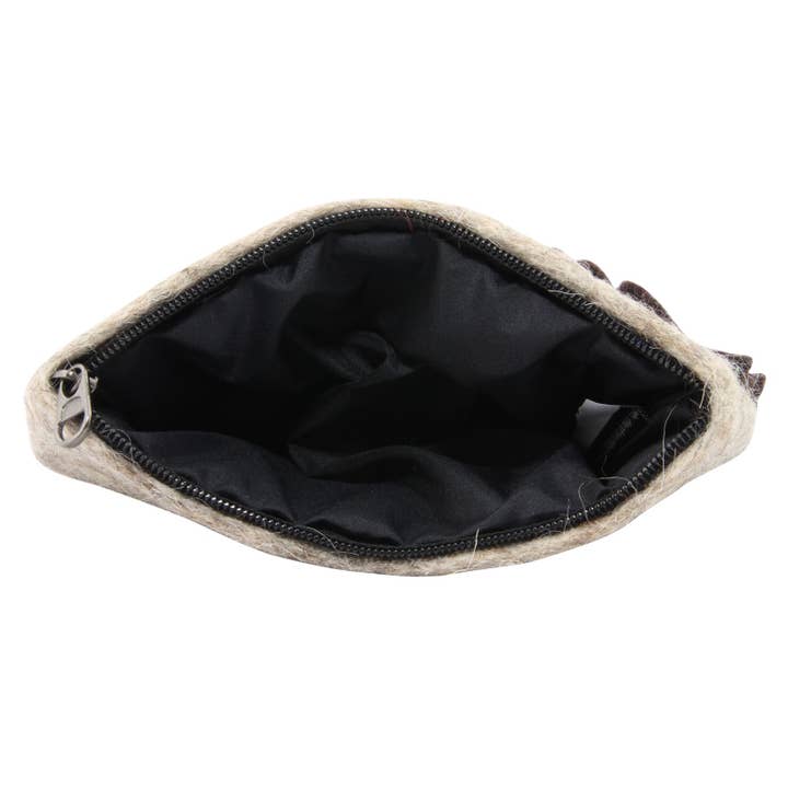 Tribal Trade GmbH - Venta al por mayor Cartera - Mujer - Cartera de fieltro con forma de erizo y seta gris con cremallera
