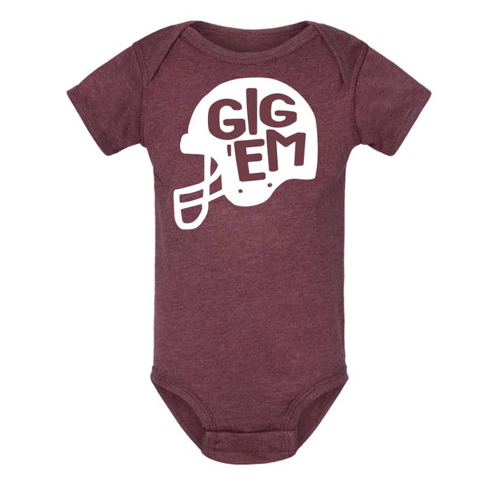 Heather Maroon White Gig 'Em Helmet for wholesale on Faire