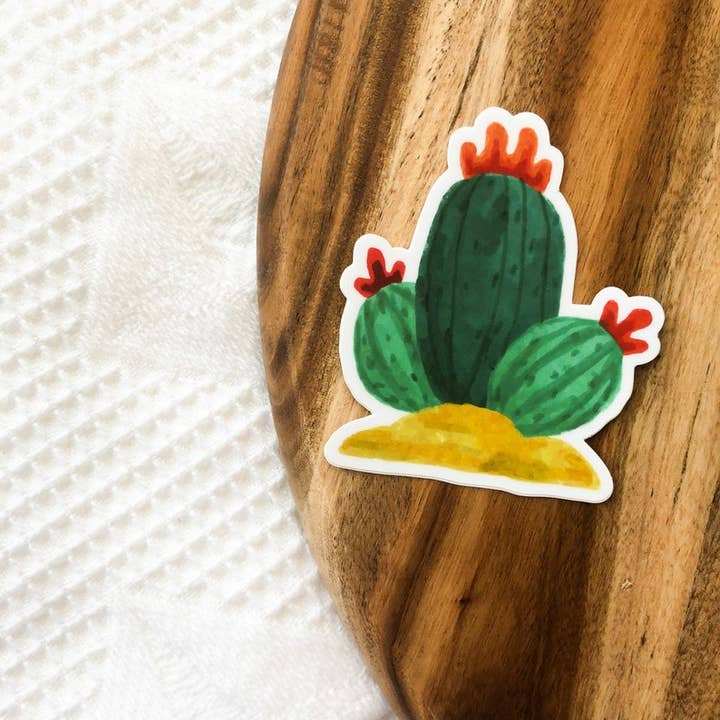 Watercolor Cactus Sticker for wholesale by Sagie May Design Co