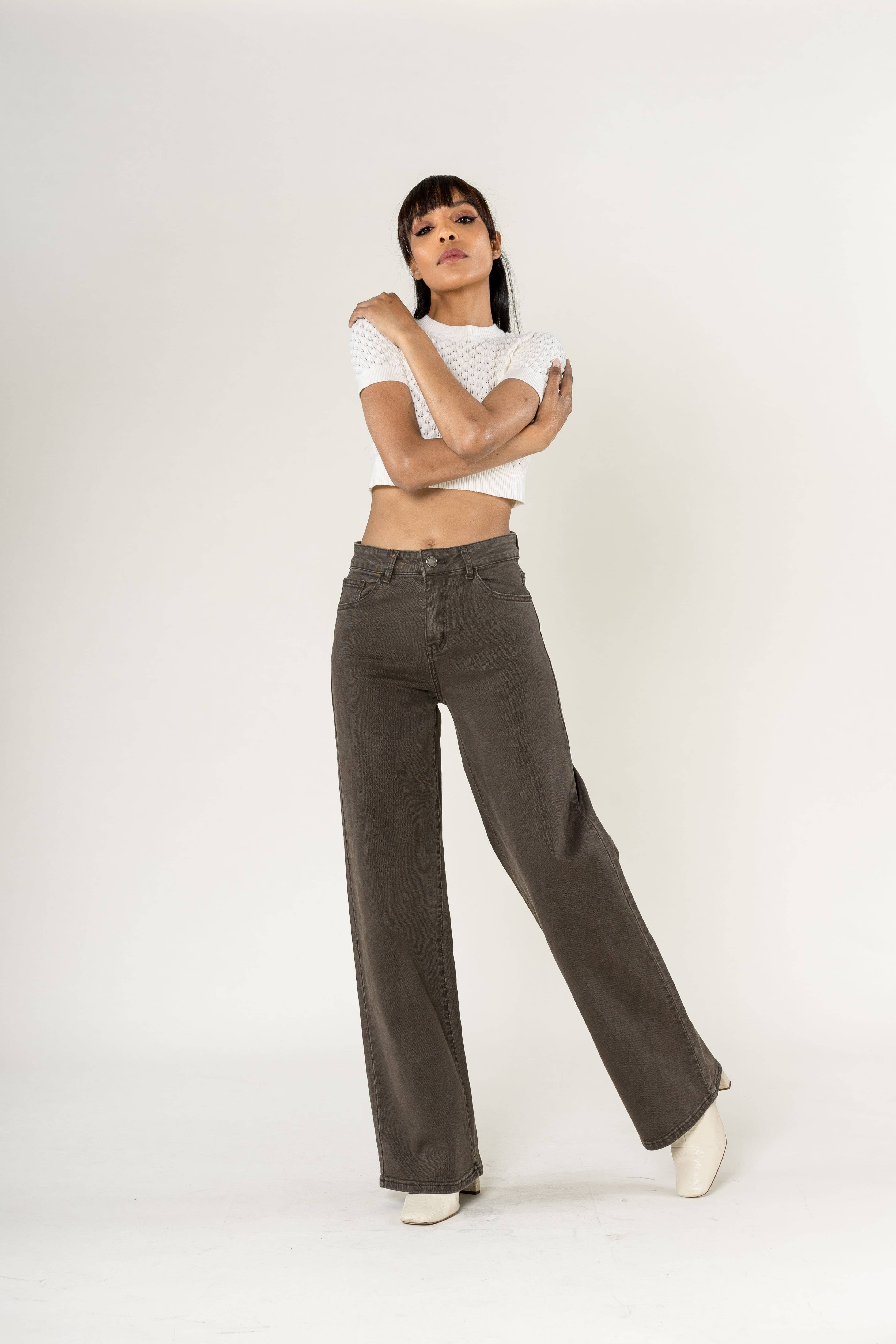 Nina Carter - Vente Jean – femme - Wide leg jean Nina Carter couleur stretch J25125