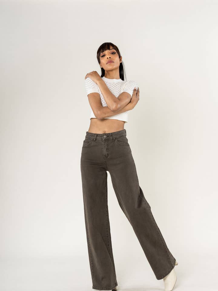 Nina Carter - Wholesale Jeans - Women's - Wide leg jeans Nina Carter stretch color J25125