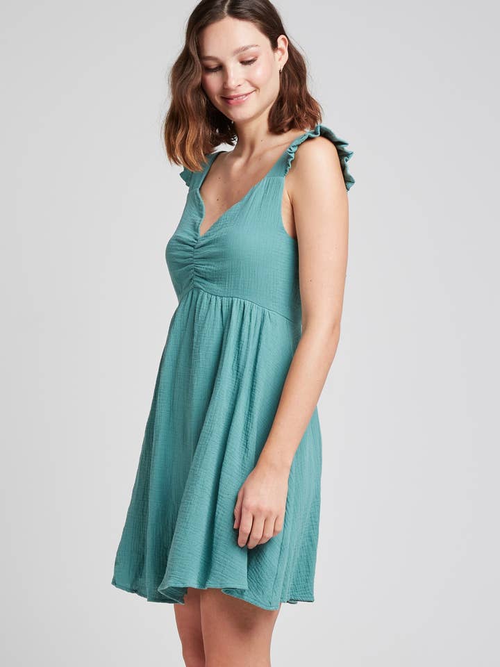 Andy & Lucy - Wholesale Dress - Women's - LILYAN - Ruffled cotton gauze dress18