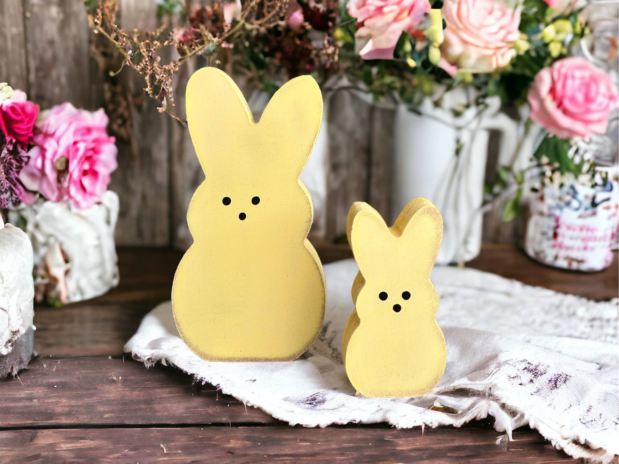 Inkwood Crafters - Wholesale Decorative Tabletop Object - Primitive Rustic Wood Spring/Easter Peeps - SMALL 3.5"6
