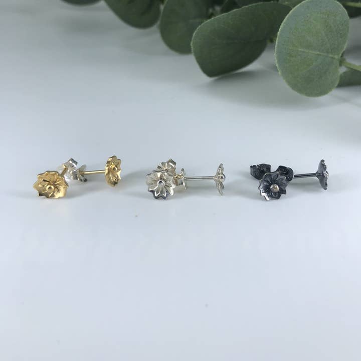 Handcrafted Flower Stud Earrings for wholesale by Silverbrook Studios