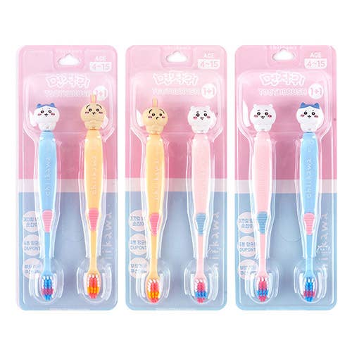 Chiikawa Character Toothbrush Set – 2-Pack Figure Topper for wholesale by K-Wonderland
