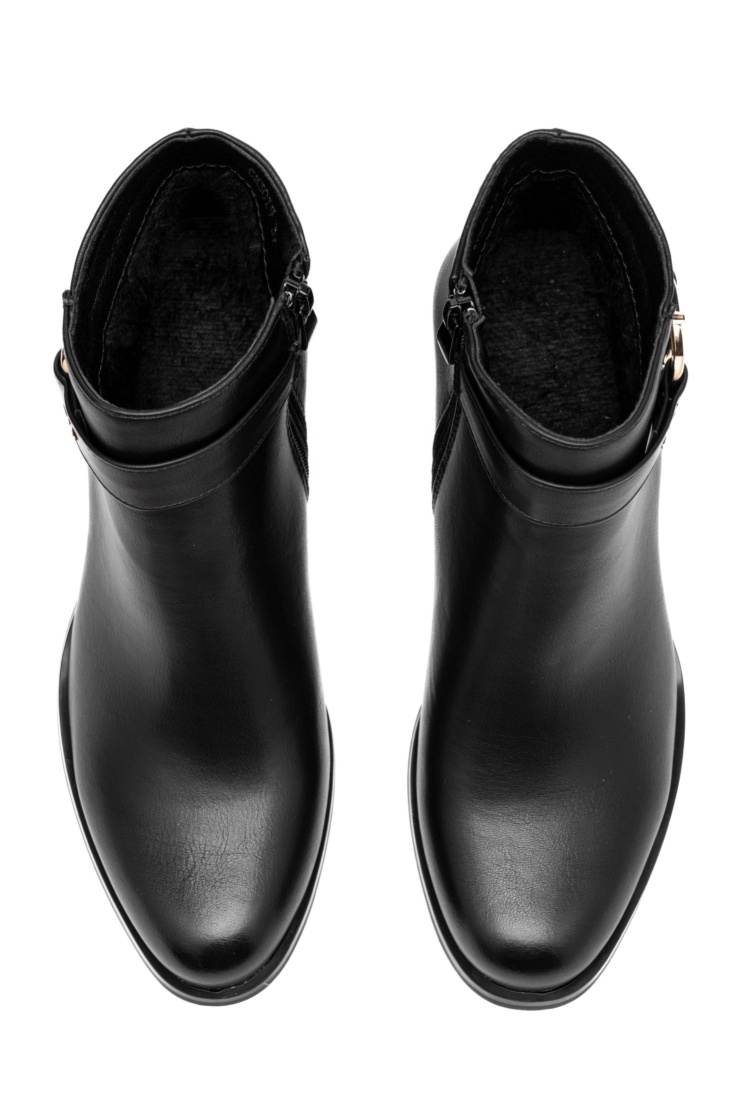 C'M PARIS – Großhandel Stiefeletten – Damen – Blockabsatz-Stiefelette mit T-Schnalle 30196