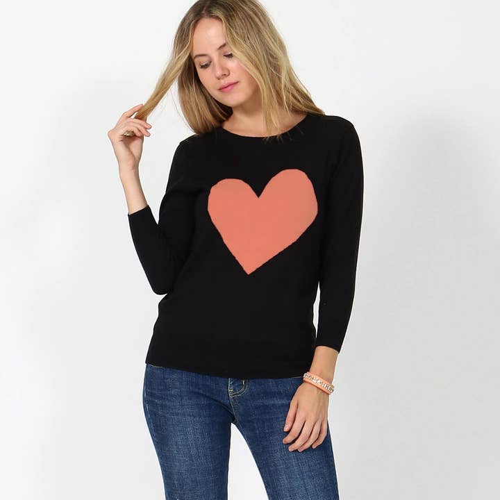 42POPS - Wholesale Knit Sweater - Women's - ..SI-6396 Sweet heart valentine fitted pullover sweater3