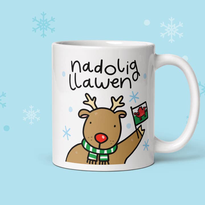 Feel Good Gift co. – wholesale Kaffekoppar – WELSH MUGG, Julwalesisk presentmugg, Cymraeg, Nadolig LLaWen