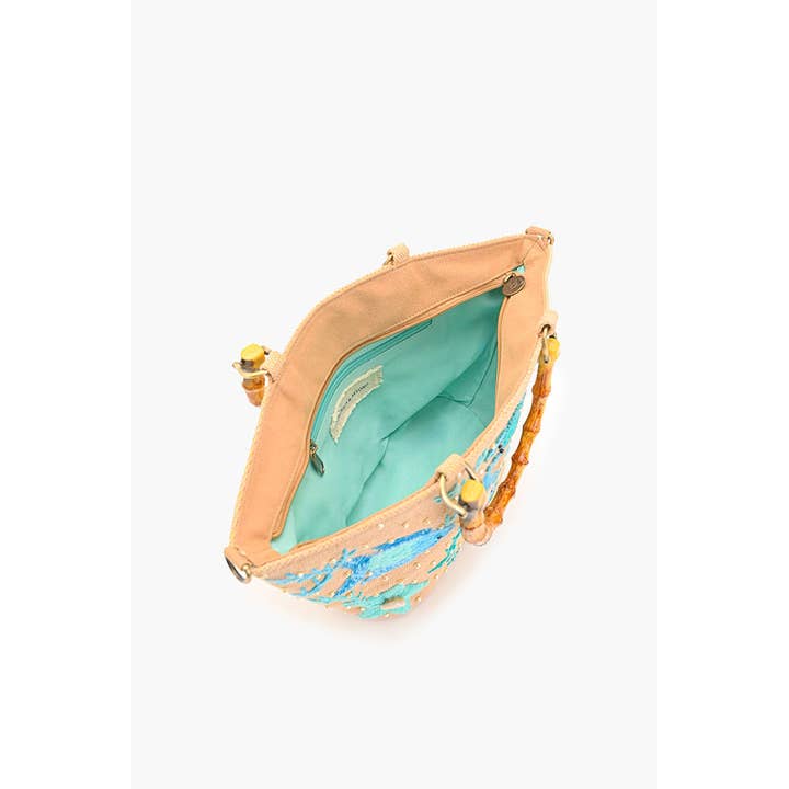 America & Beyond - Wholesale Beach Bag - Marine Life Embellished Beach Mini Tote4