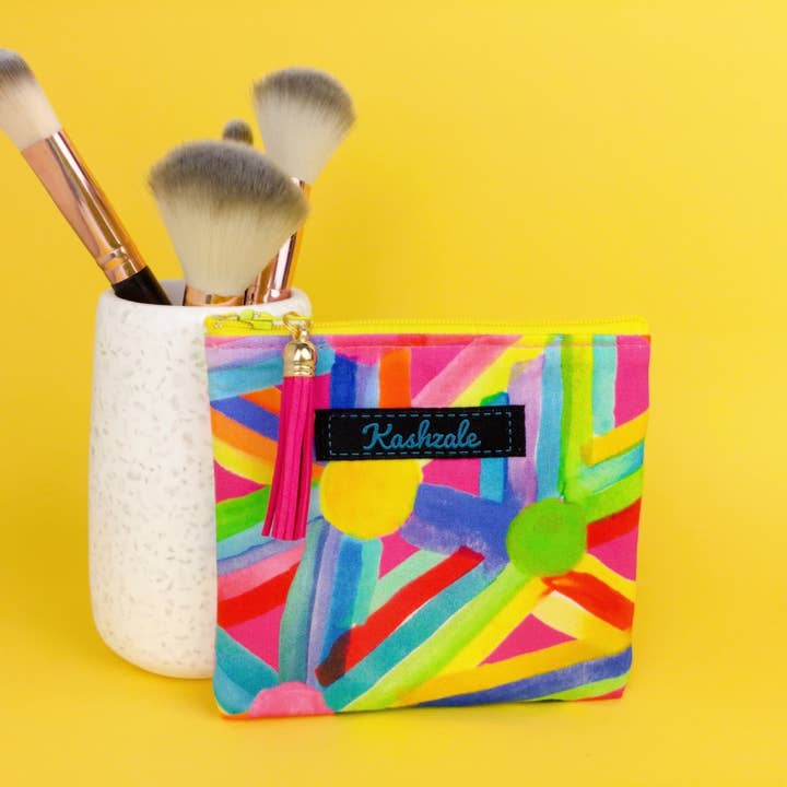 Confetti Coin Purse. By Lordy Dordie Art for wholesale by Kashzale Handmade Cosmetic Bags