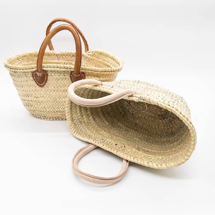 HandmadeBestSeller - Wholesale Beach Bag - Mini Straw Bags Leather | Beach bag | small straw tote bag