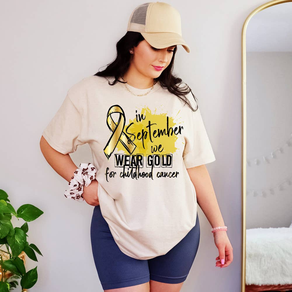 Trendy Transfers – wholesale Sublimation transfer – In September We Wear Gold DTF Heat Transfer0