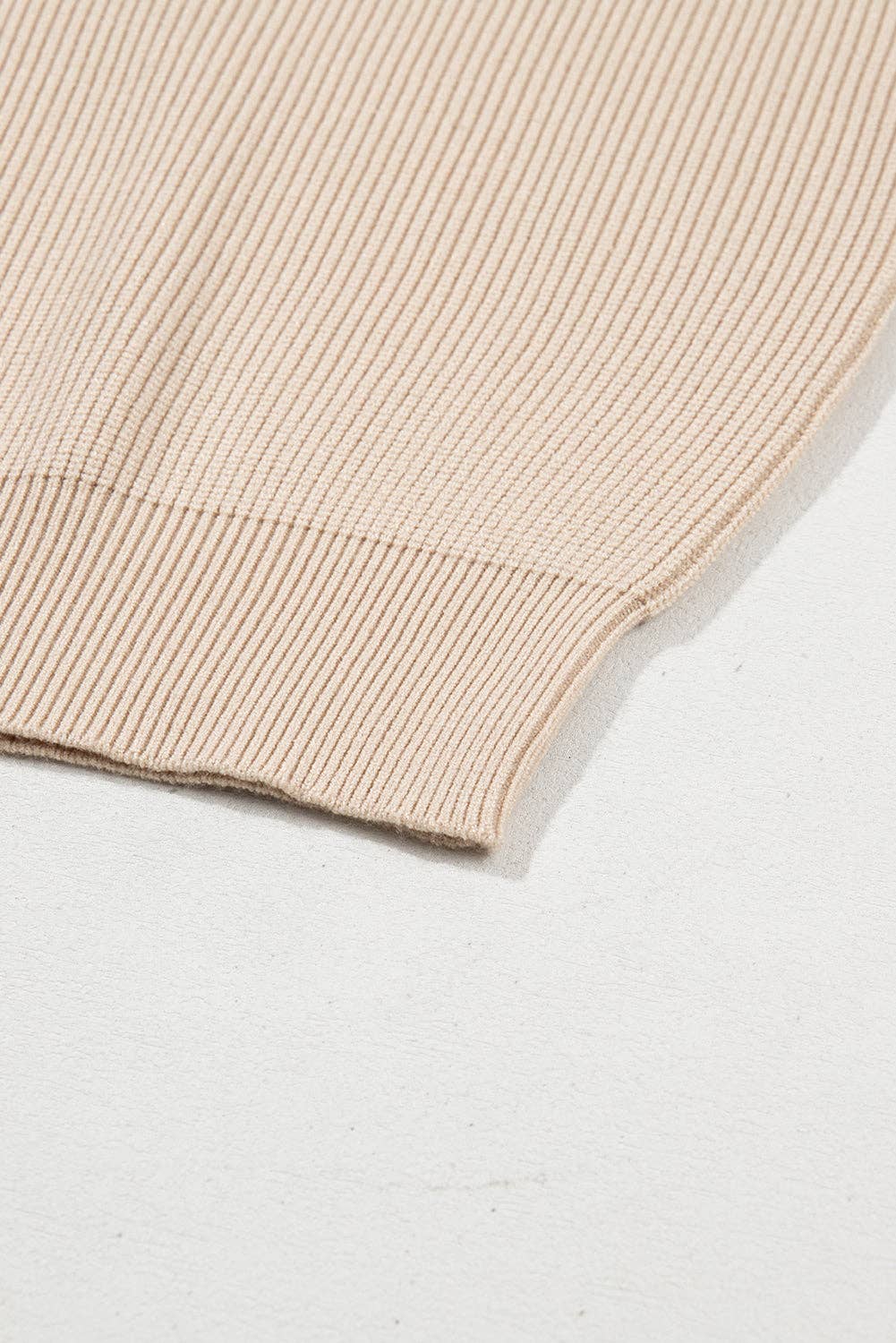 Suhkasana - Venta al por mayor Jersey de punto - Mujer - Jersey de color albaricoque con cuello en V y cuello en V y nudo en la espalda10