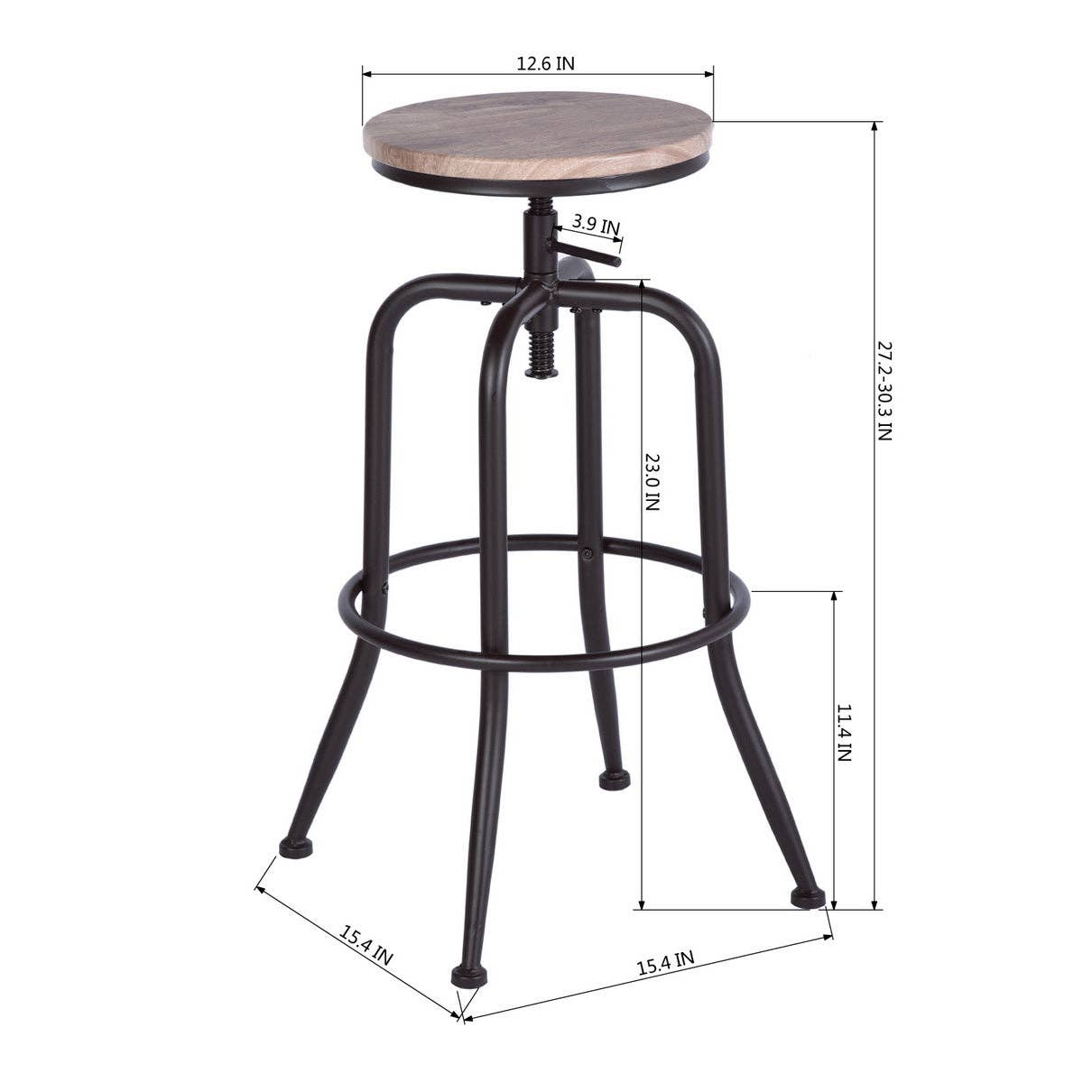 39F Inc. - Wholesale Stool - ANACLETUS 27''-30'' Adjustable Height Swivel Lift Bar Stools12