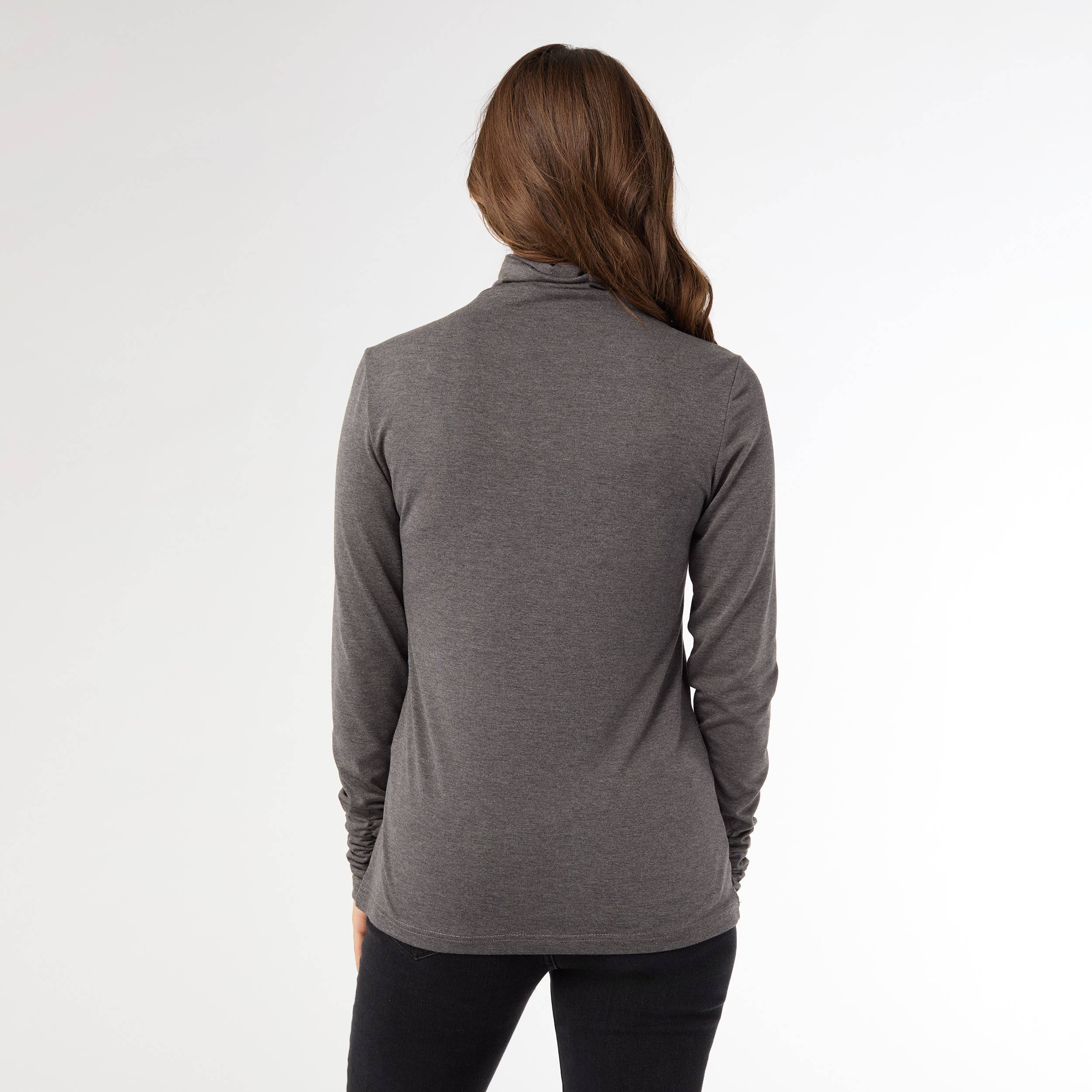 COCO + CARMEN - Wholesale Shirt - Women's - Myra Long Scrunch Sleeve Turtleneck1