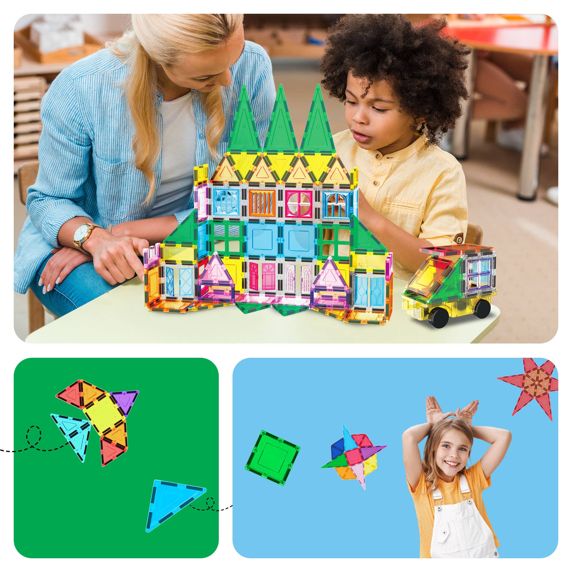 PicassoTiles - Wholesale Toy Set - Kids - PicassoTiles 101pc Magnetic Tile Building Set6