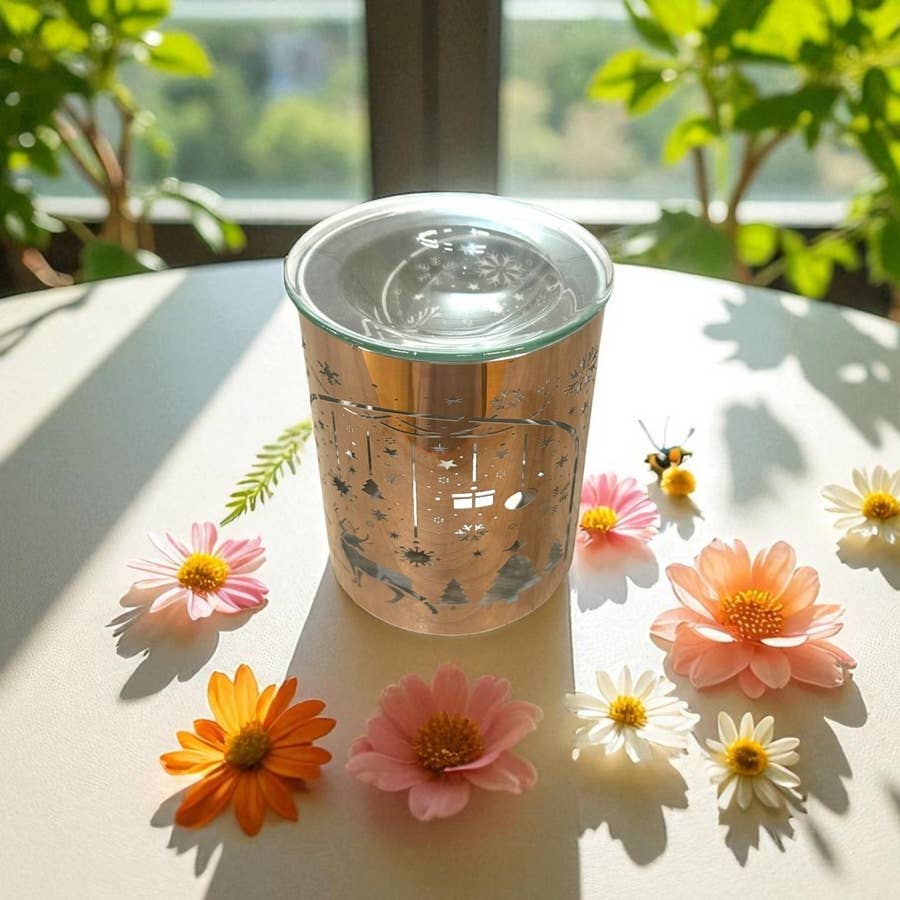 Zen'Arôme - Vendita all'ingrosso Scaldaolio - Brucia-profumo in metallo ramato – Arco di Natale laser4