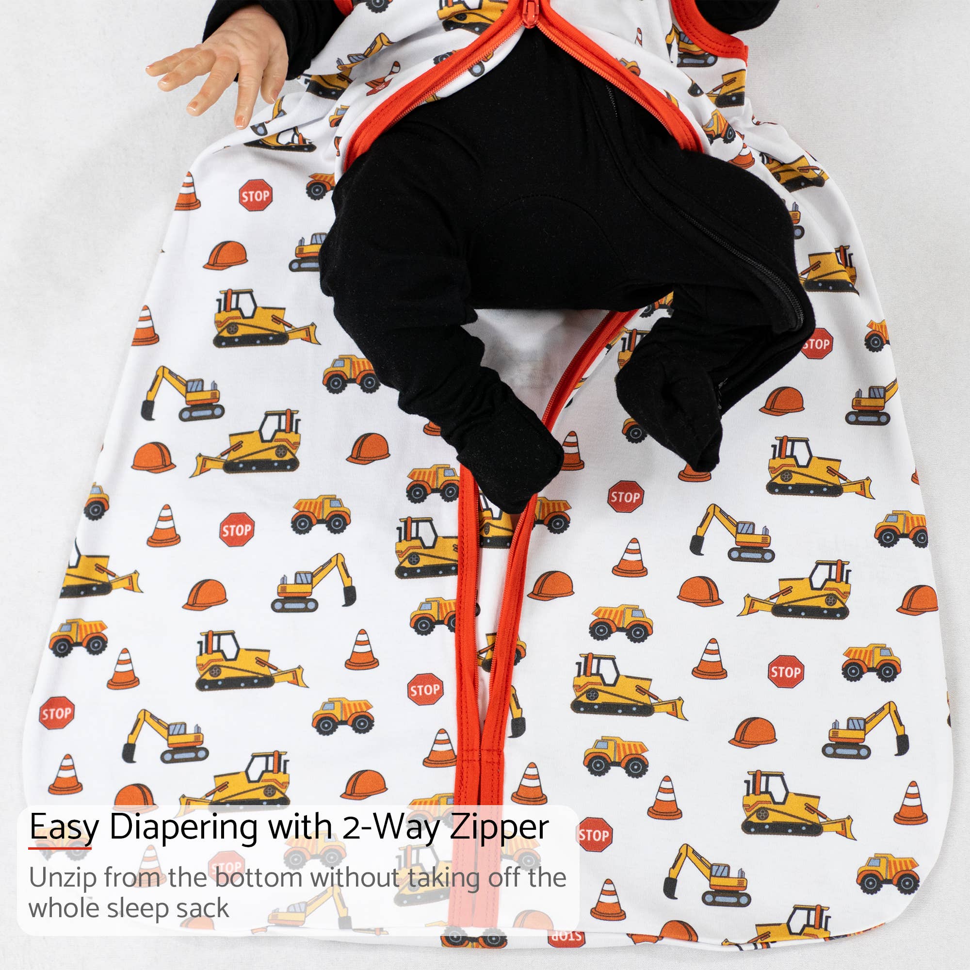 LollyBanks - Wholesale Sleepsack - Baby - Under Construction Baby Sleep Sack, 100% Organic Cotton3