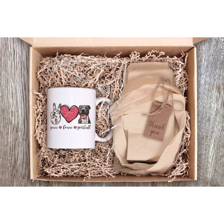 AJCanvasPrints - Wholesale Coffee Mug - Peace Love Pitbull Mug, Pitbull Mug, Peace Love Pittie Mug1