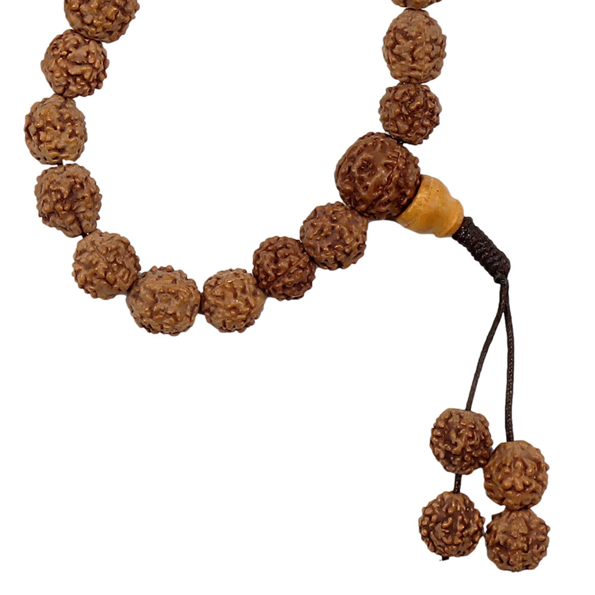 Tribal Trade GmbH – wholesale Bib necklace – Prayer chain Rudraksha beads light brown necklace mala necklace1