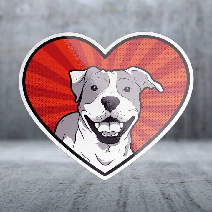 Autocollant - Cœur de Pit Bull pour la vente par Two Feet Treats