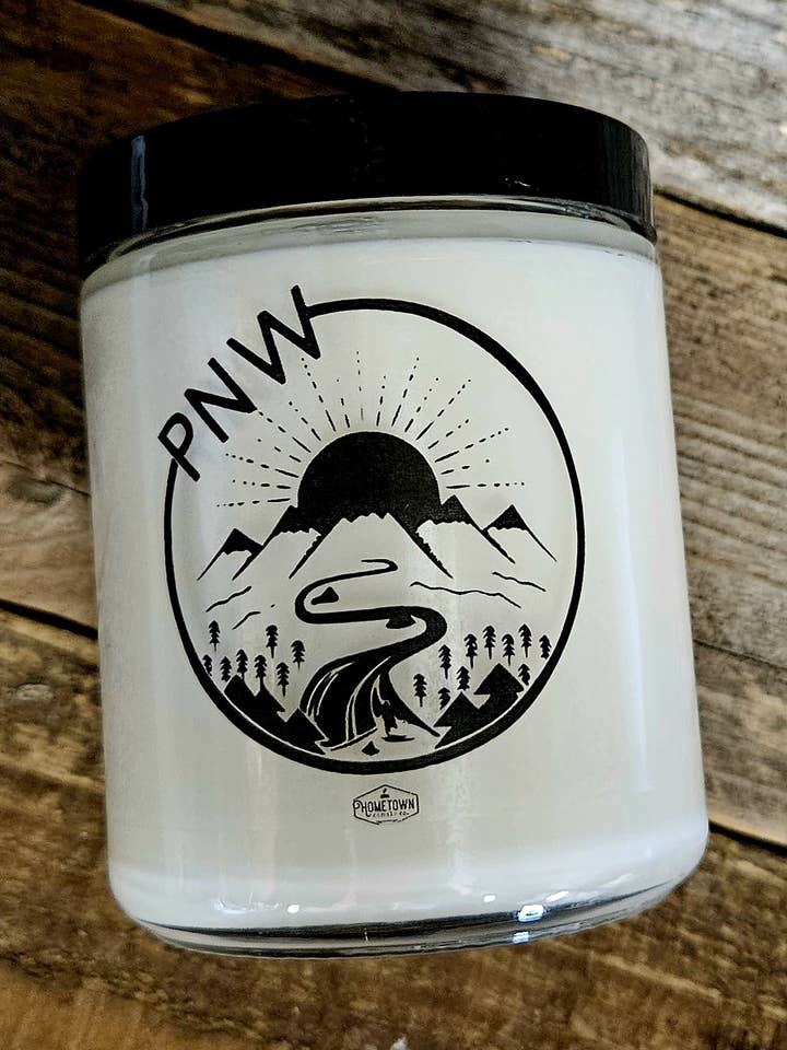 PNW Sunrise Candle (6 oz) for wholesale by Hometown Candle Co.