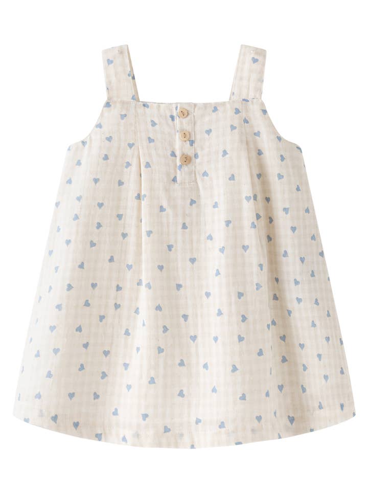 Lätt klänning med blå hjärttryck BGV96546 för wholesale av Newness Kids