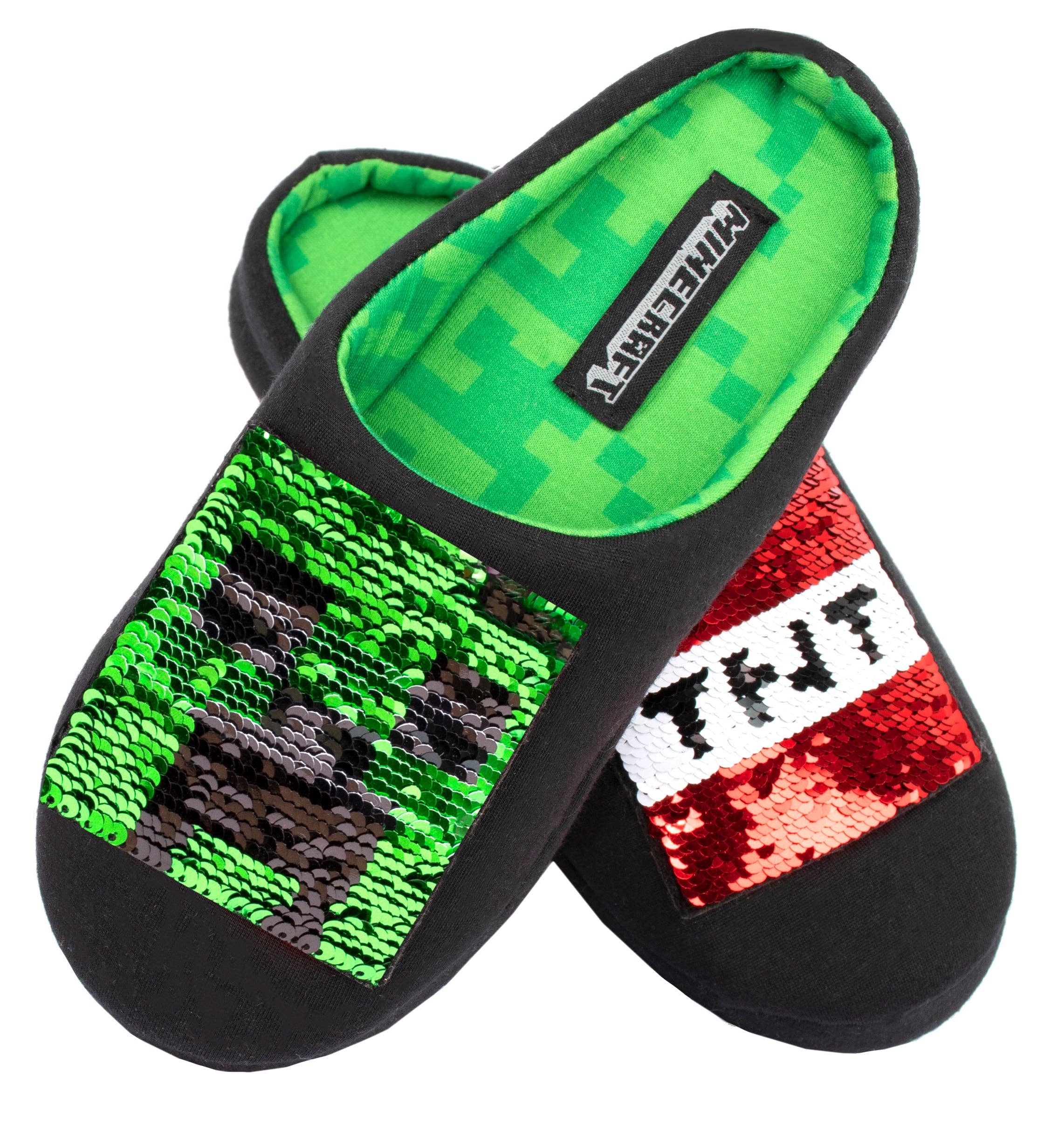 Fringoo Group Ltd - Wholesale Slippers - Kids - Minecraft Sequin Slippers - Creeper & TNT Box0