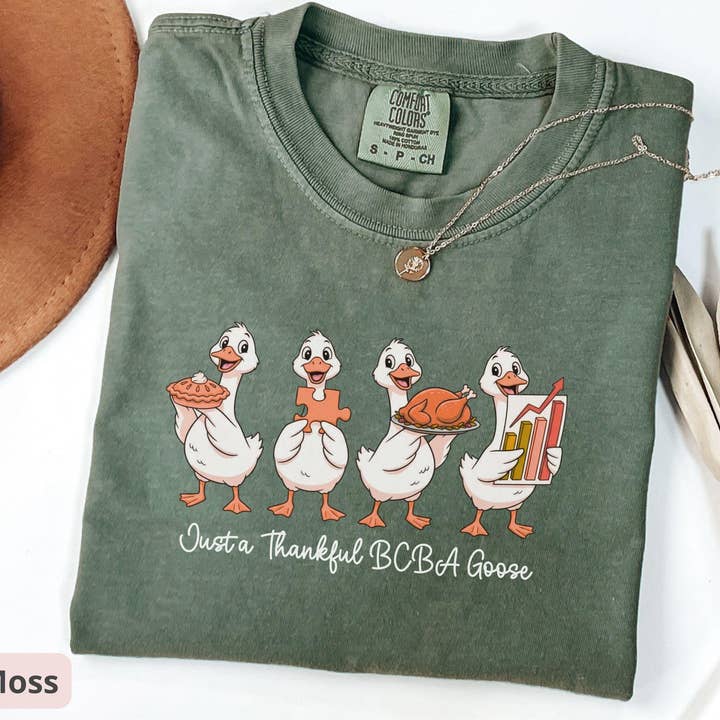 Glaime - Wholesale T-Shirt (Graphic) - Women's - Comfort Colors Thankful BCBA Goose Women Shirt, Funny ABA6