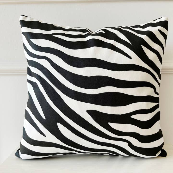 Samarra Home - Vendita all'ingrosso Cuscini decorativi - Cuscino con motivo zebrato, cuscino bianco e nero, stampa animalier