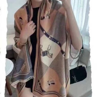 LUV & Co. - Wholesale Wrap - Women's - Elegant Tan Patterned Shawl Wrap