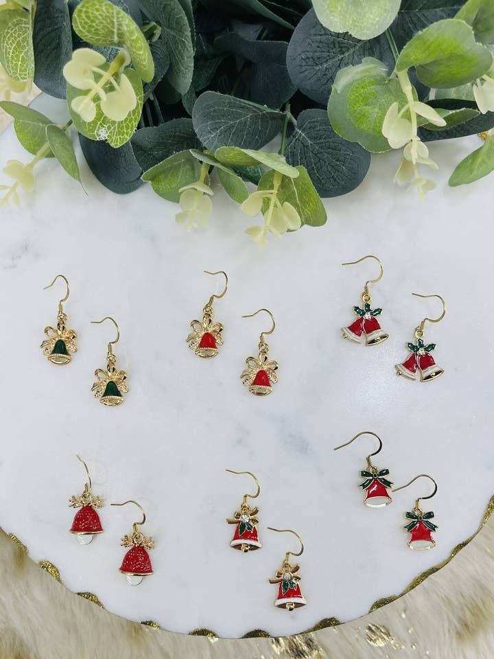 Christmas Bell Earrings for wholesale by Magnolia & Peach Jewelry Boutique, LLC