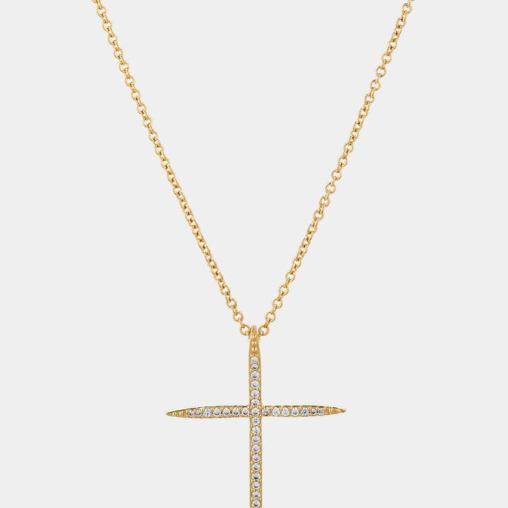 NADRI - Wholesale Pendant/Charm Necklace - IN THE AIR PAVE CZ CROSS PENDANT NECKLACE0