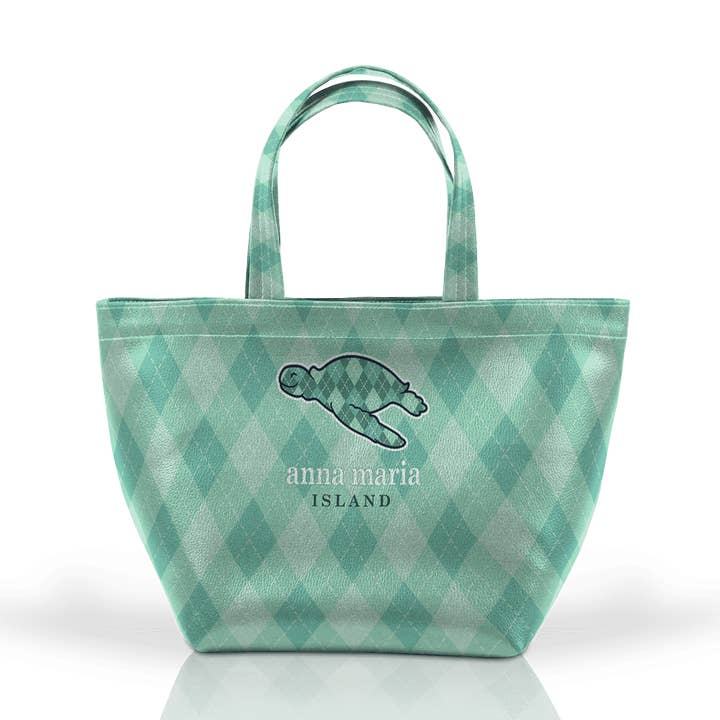 Sac fourre-tout personnalisable en cuir végétalien : Happy Turtle Argyle pour la vente par Matrix