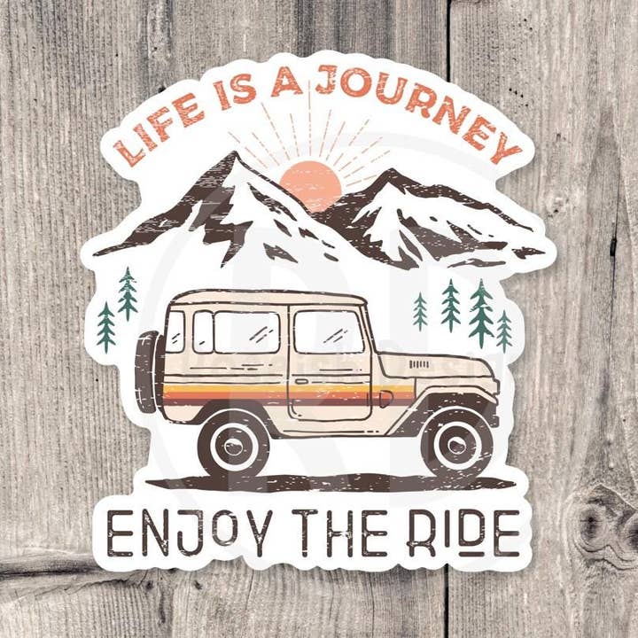 Life is a Journey, Adventure sticker, outdoorsy gifts, hiking stickers, camping life, travel stickers, water bottle stickers for wholesale by Roseish Designs