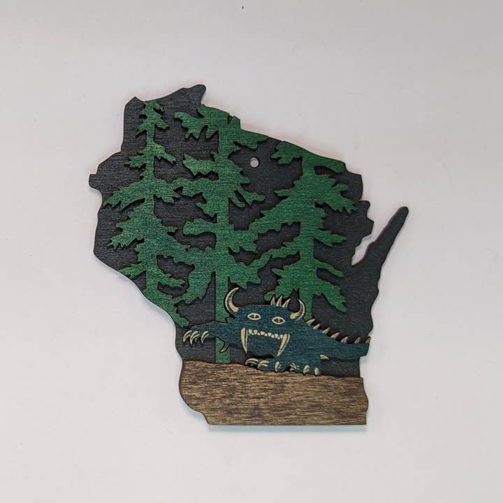 Knit and Nailed - Wholesale Ornament - Wisconin Wood Ornament Art 5" varieties21