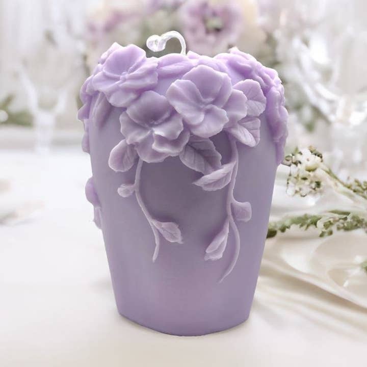 Large Decorative Candle, Floral Candle for wholesale by Grumpy Grammy Candles