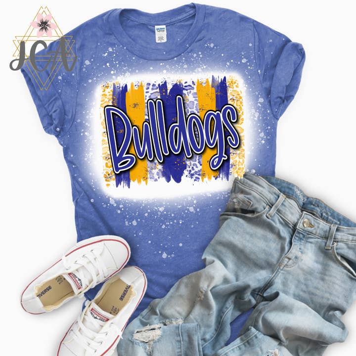 Bulldogs Shirt, Bulldogs School Spirit Shirt for wholesale by Jocelyn's Comfy Apparel
