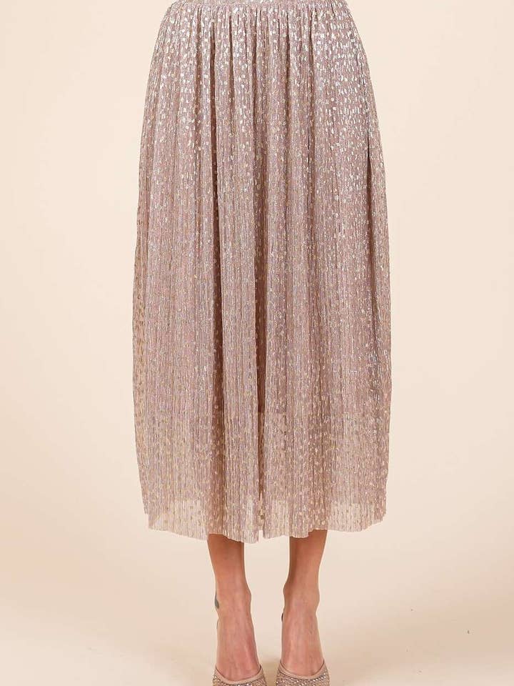 mittoshop - Wholesale Skirt - Women's - METALLIC GLITTER SPECKLE PRINT ELASTIC MIDI SKIRT5