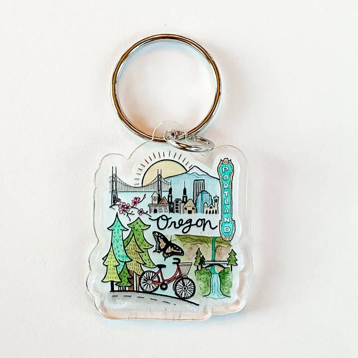 Porte-clés Portland OR pour la vente par Sticker Girl