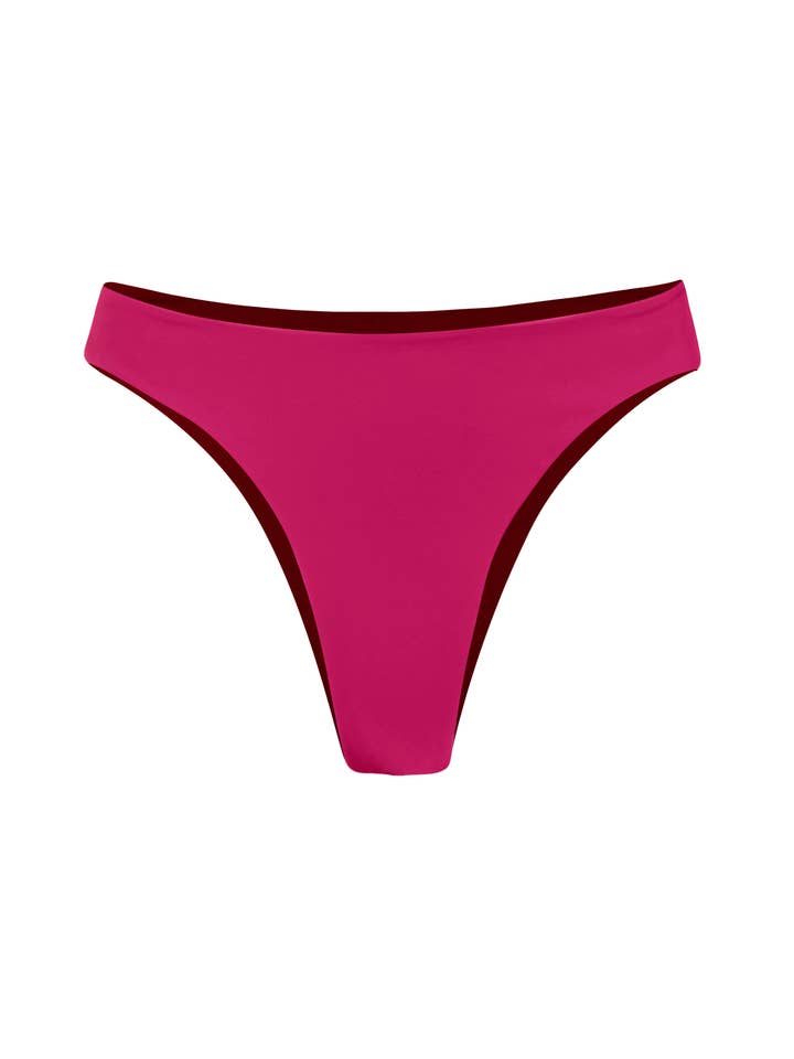 Fundo em biquíni de corte alto rosa por atacado de Kaly Ora