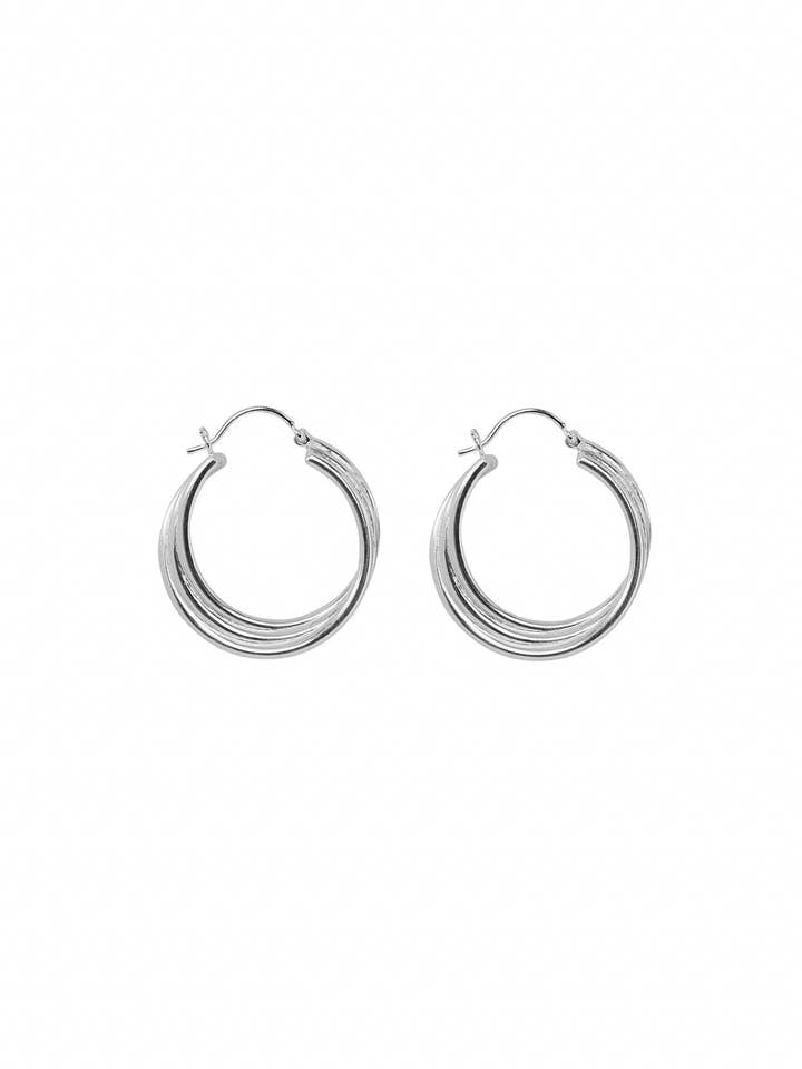 Earrings - Spiral hoop - Silver for wholesale by XZOTA