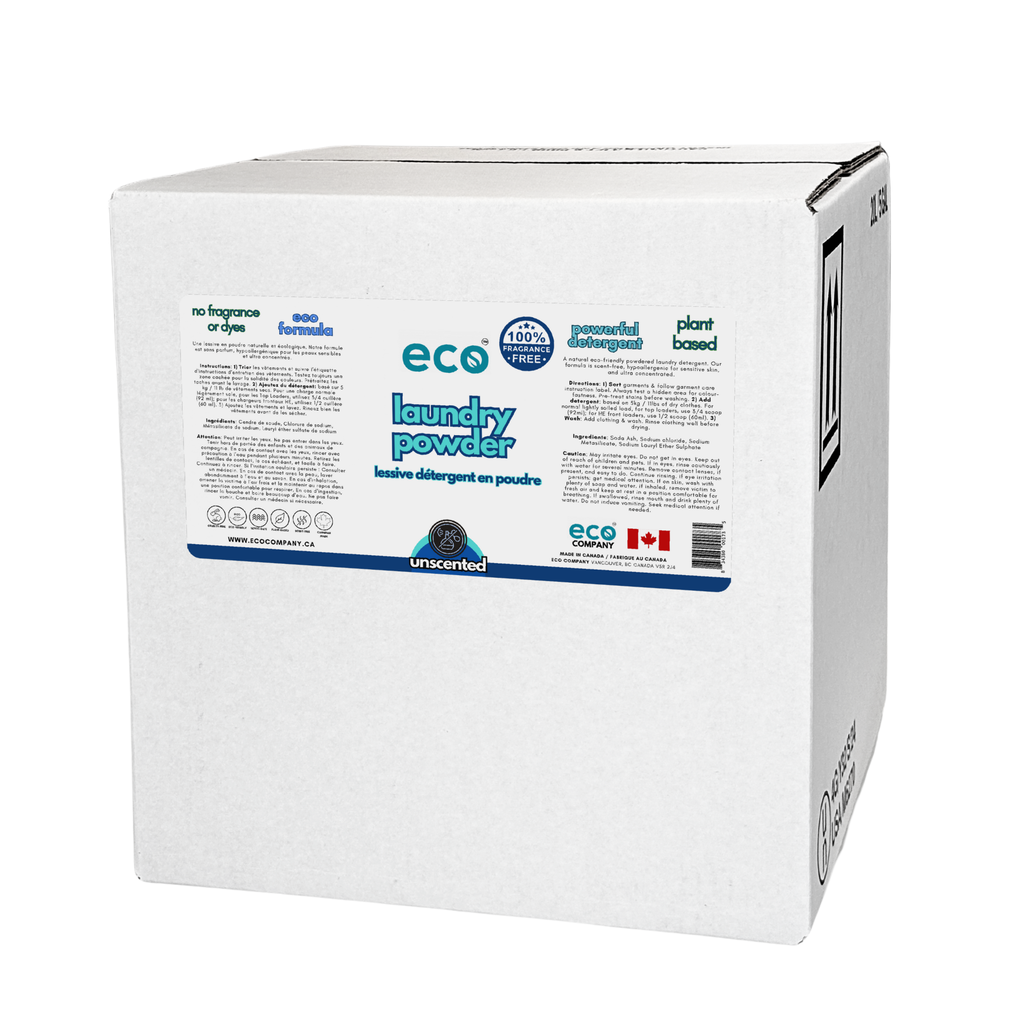 Eco Company - Wholesale Laundry Detergent Powder/Pods - Laundry Powder Detergent - Unscented (Refill Box 20kg)4