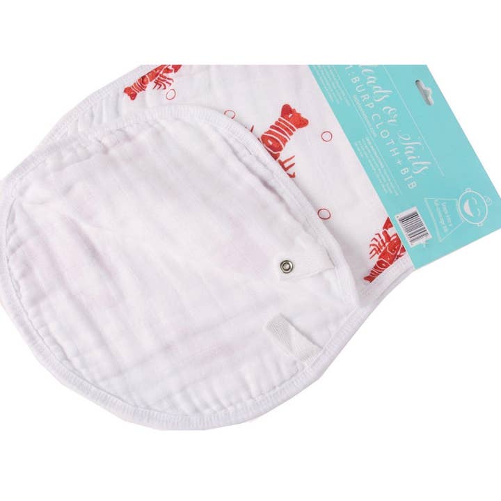 Little Hometown - Wholesale Burp Cloth - Baby - Baby Burp Cloth & Bib Combo Heads Tails Crawfish Lobster1
